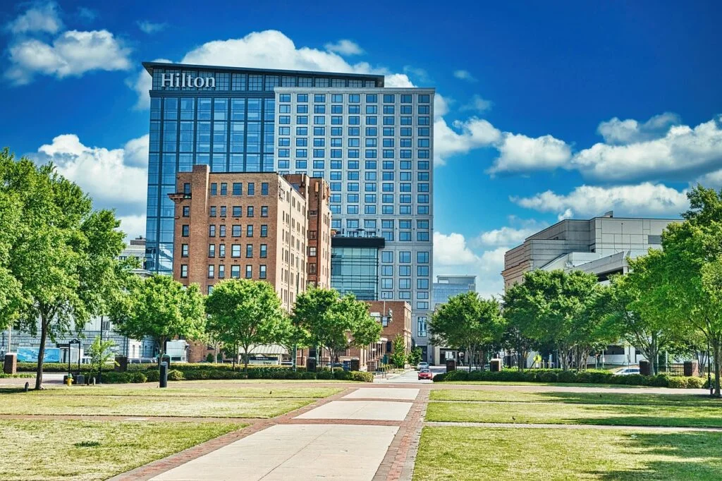 waterfront, hotel, park, urban, norfolk, city, virginia, hilton, hilton, hilton, hilton, hilton, hilton